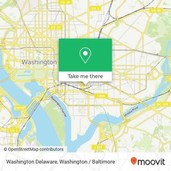 Mapa de Washington Delaware, Washington, DC 20024