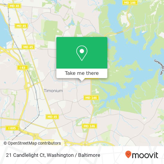 Mapa de 21 Candlelight Ct, Lutherville Timonium, MD 21093