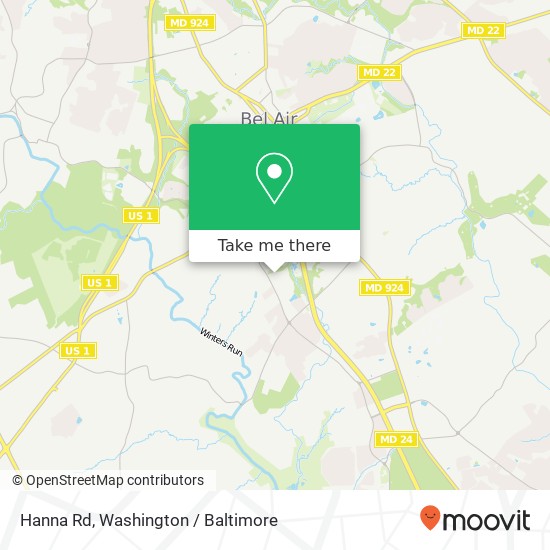 Mapa de Hanna Rd, Bel Air, MD 21014