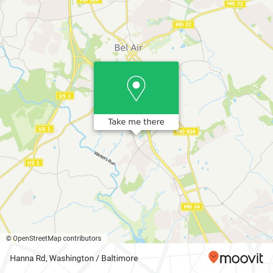 Mapa de Hanna Rd, Bel Air, MD 21014