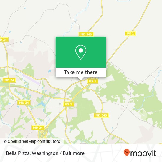 Mapa de Bella Pizza, 2200 Conowingo Rd