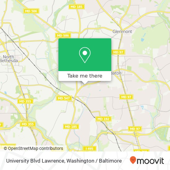 Mapa de University Blvd Lawrence, Kensington, MD 20895