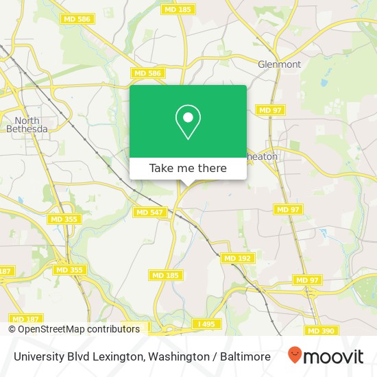 Mapa de University Blvd Lexington, Kensington, MD 20895