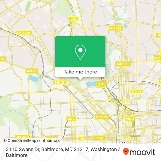 Mapa de 3110 Swann Dr, Baltimore, MD 21217