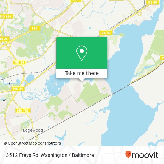 Mapa de 3512 Freys Rd, Edgewood, MD 21040