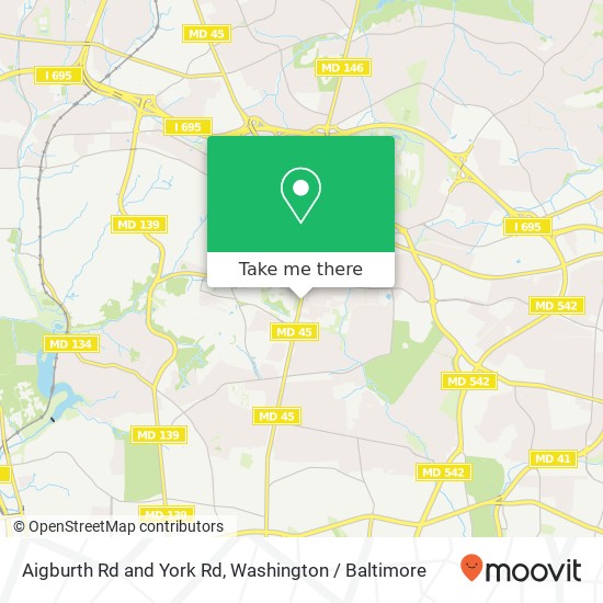 Mapa de Aigburth Rd and York Rd, Towson, MD 21286