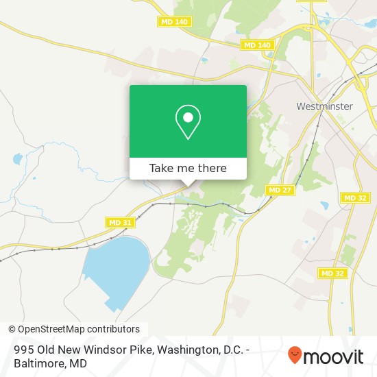 Mapa de 995 Old New Windsor Pike, Westminster, MD 21157