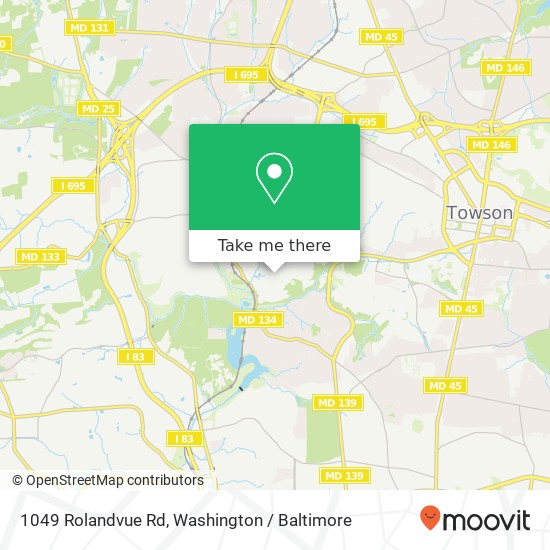 Mapa de 1049 Rolandvue Rd, Towson, MD 21204