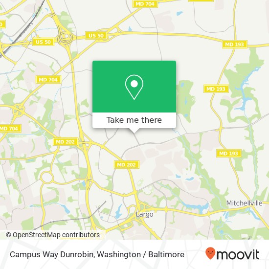 Campus Way Dunrobin, Bowie, MD 20721 map