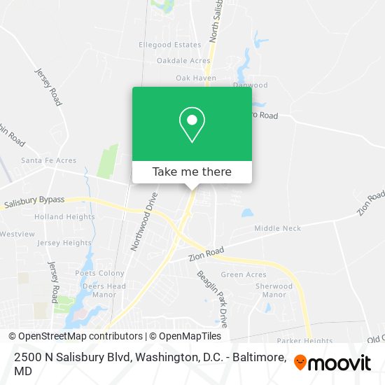 2500 N Salisbury Blvd map