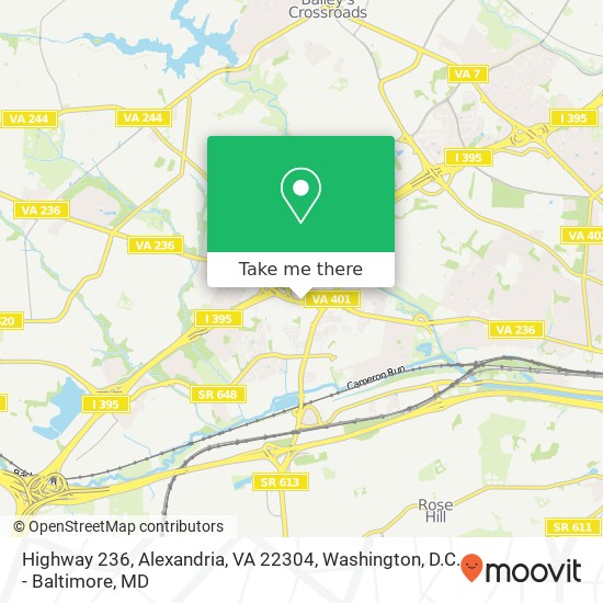 Mapa de Highway 236, Alexandria, VA 22304