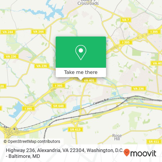 Highway 236, Alexandria, VA 22304 map