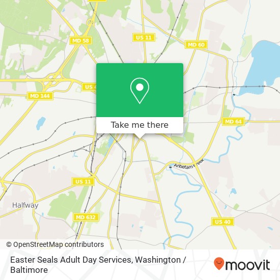 Mapa de Easter Seals Adult Day Services, 101 E Baltimore St