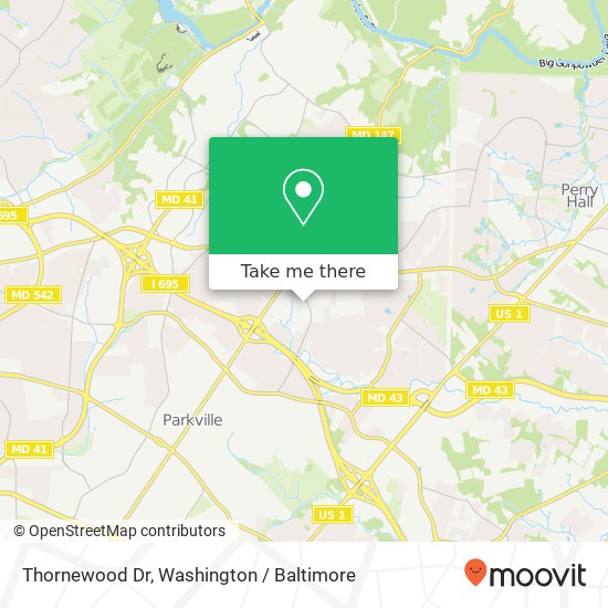 Mapa de Thornewood Dr, Parkville, MD 21234
