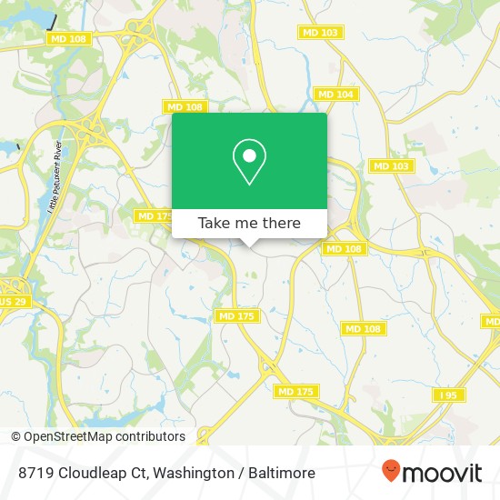 Mapa de 8719 Cloudleap Ct, Columbia, MD 21045