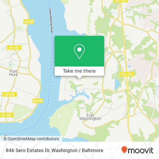 Mapa de 846 Sero Estates Dr, Fort Washington, MD 20744