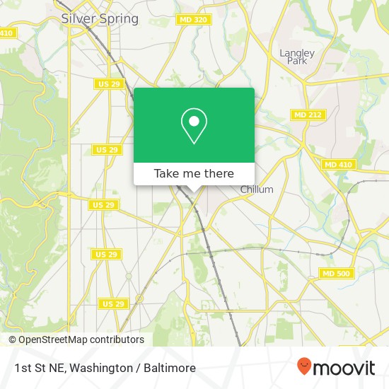 Mapa de 1st St NE, Washington, DC 20011
