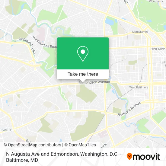 N Augusta Ave and Edmondson map