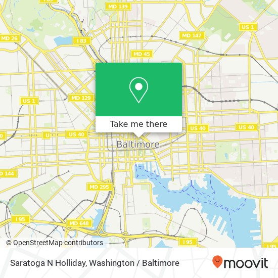 Mapa de Saratoga N Holliday, Baltimore, MD 21202
