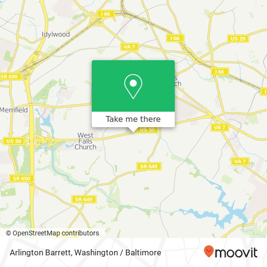 Mapa de Arlington Barrett, Falls Church, VA 22042