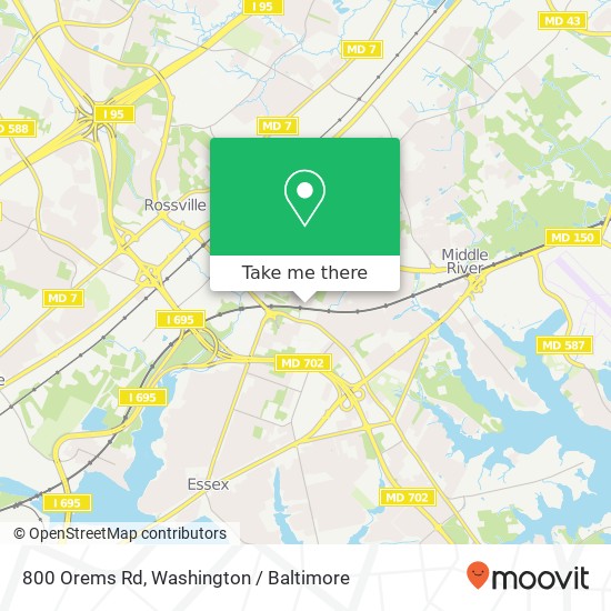 800 Orems Rd, Essex, MD 21221 map