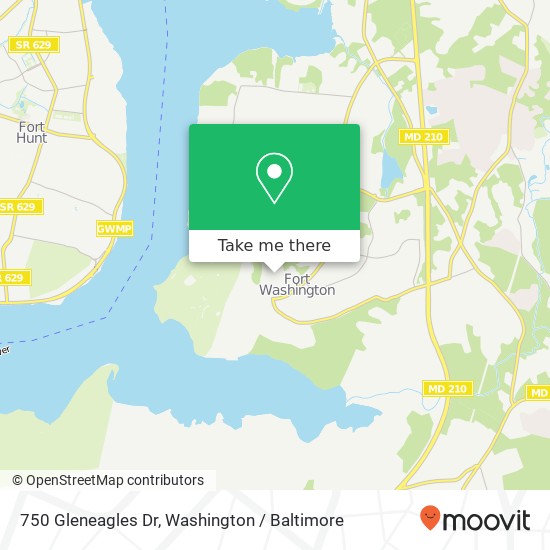 Mapa de 750 Gleneagles Dr, Fort Washington, MD 20744