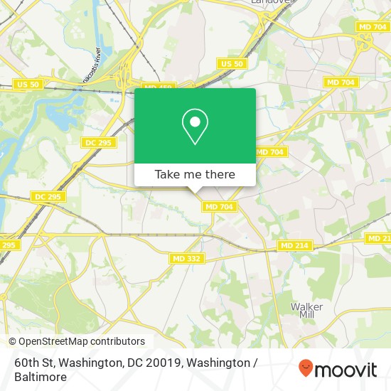 60th St, Washington, DC 20019 map