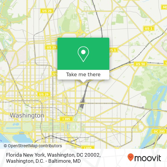 Mapa de Florida New York, Washington, DC 20002