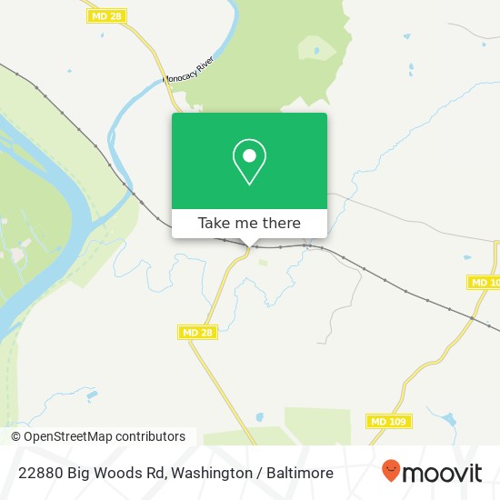 Mapa de 22880 Big Woods Rd, Dickerson, MD 20842