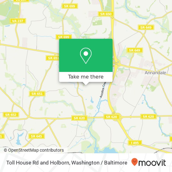 Mapa de Toll House Rd and Holborn, Annandale, VA 22003