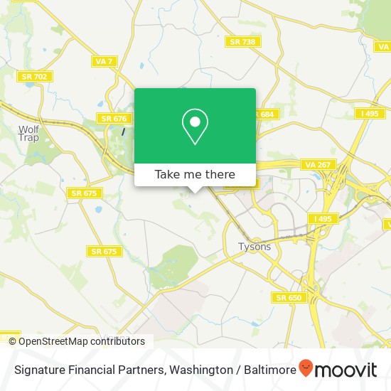 Mapa de Signature Financial Partners, 8607 Westwood Center Dr