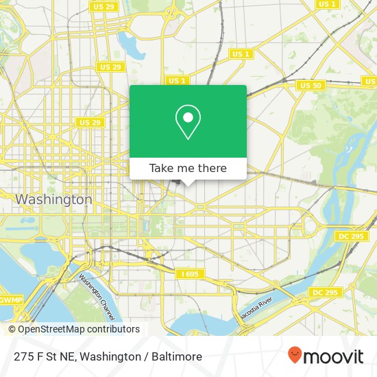 Mapa de 275 F St NE, Washington, DC 20002