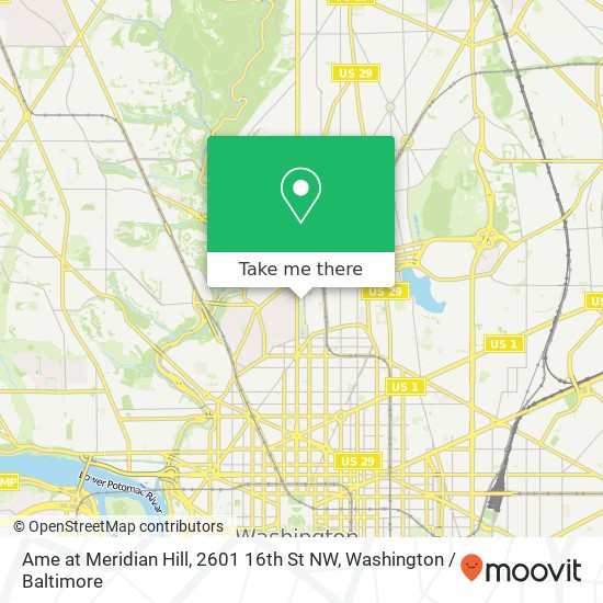 Ame at Meridian Hill, 2601 16th St NW map