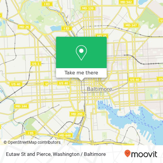Mapa de Eutaw St and Pierce, Baltimore, MD 21201