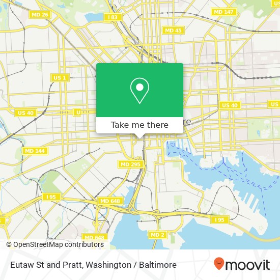 Eutaw St and Pratt, Baltimore, MD 21201 map