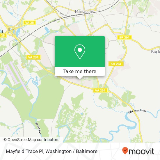 Mapa de Mayfield Trace Pl, Manassas, VA 20112