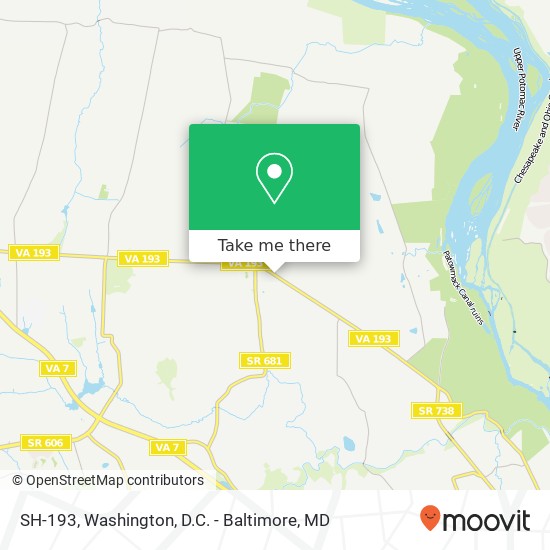 Mapa de SH-193, Great Falls, VA 22066