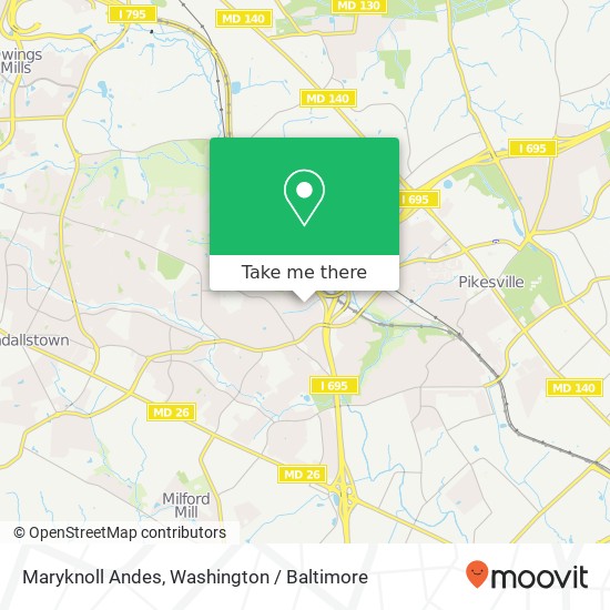 Mapa de Maryknoll Andes, Pikesville, MD 21208