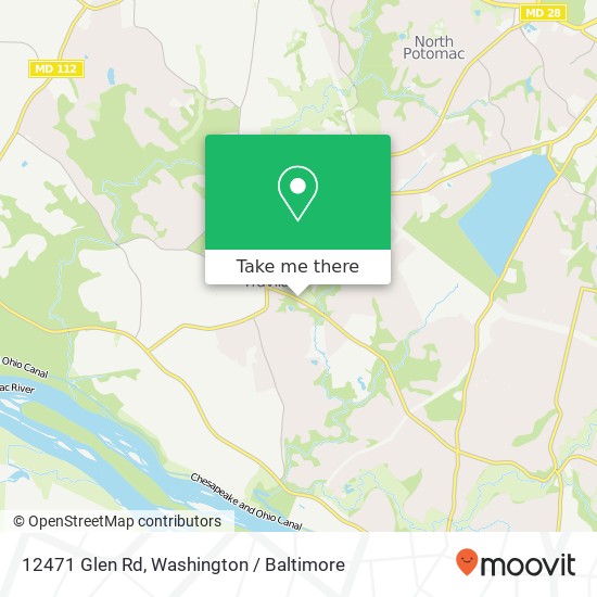 Mapa de 12471 Glen Rd, Potomac, MD 20854