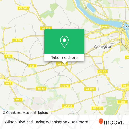 Mapa de Wilson Blvd and Taylor, Arlington, VA 22203