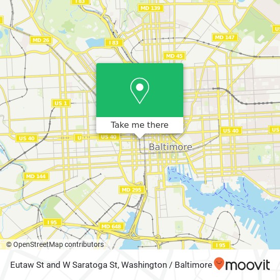 Eutaw St and W Saratoga St, Baltimore, MD 21201 map