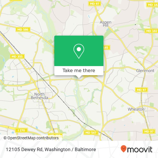 Mapa de 12105 Dewey Rd, Silver Spring, MD 20906