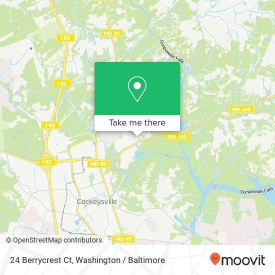 Mapa de 24 Berrycrest Ct, Cockeysville, MD 21030
