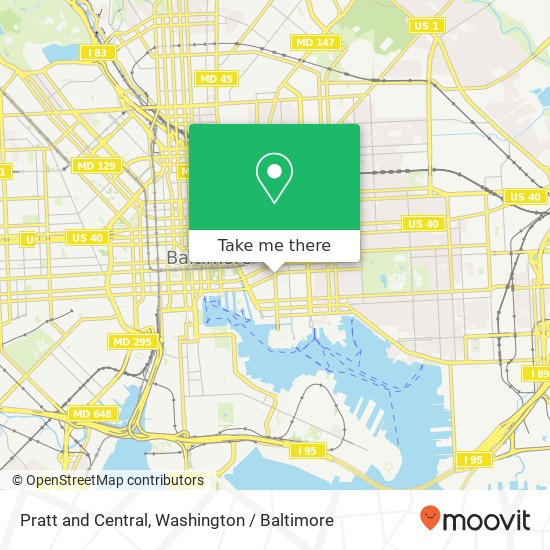 Pratt and Central, Baltimore, MD 21231 map