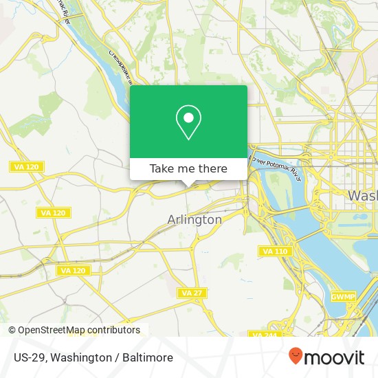 Mapa de US-29, Arlington, VA 22201