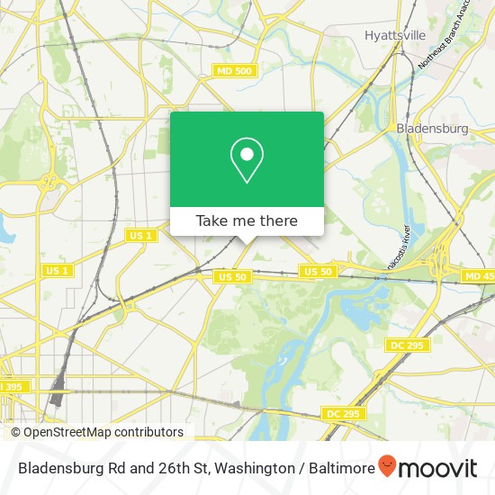 Mapa de Bladensburg Rd and 26th St, Washington, DC 20018