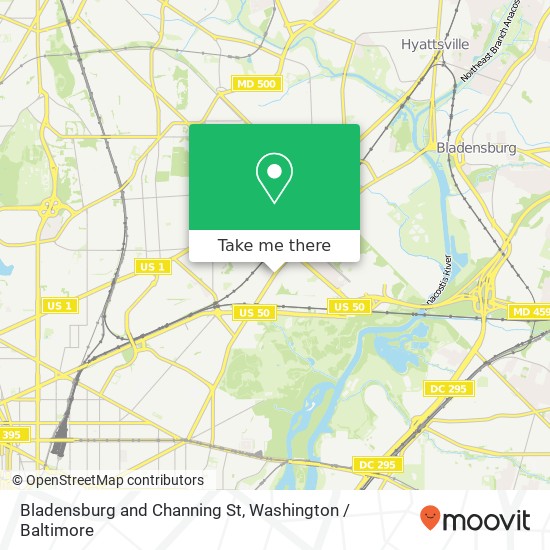 Mapa de Bladensburg and Channing St, Washington, DC 20018