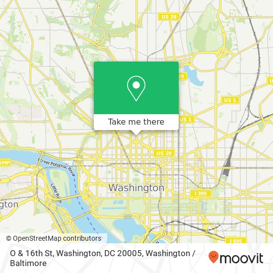 Mapa de O & 16th St, Washington, DC 20005