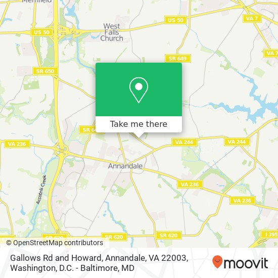 Mapa de Gallows Rd and Howard, Annandale, VA 22003