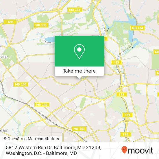 Mapa de 5812 Western Run Dr, Baltimore, MD 21209